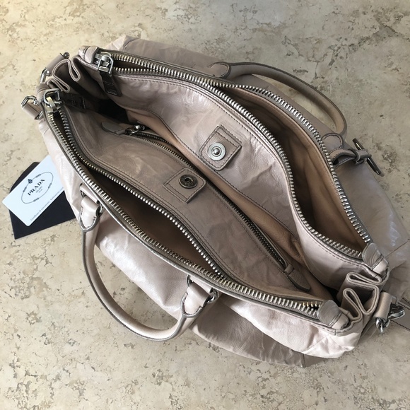 PRADA Nappa Antique Leather Double Zip Convertible Tote Bag - Picture 8 of 17